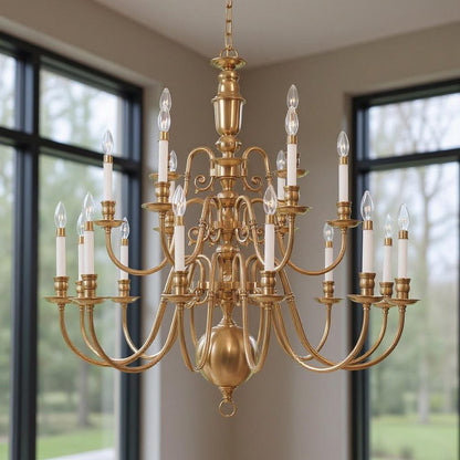 Brass Multi Light Metal Dimmable Chandelier With Shades HomeRoots