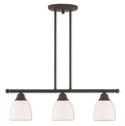 Bronze Three Light Metal Dimmable Chandelier With Shades HomeRoots