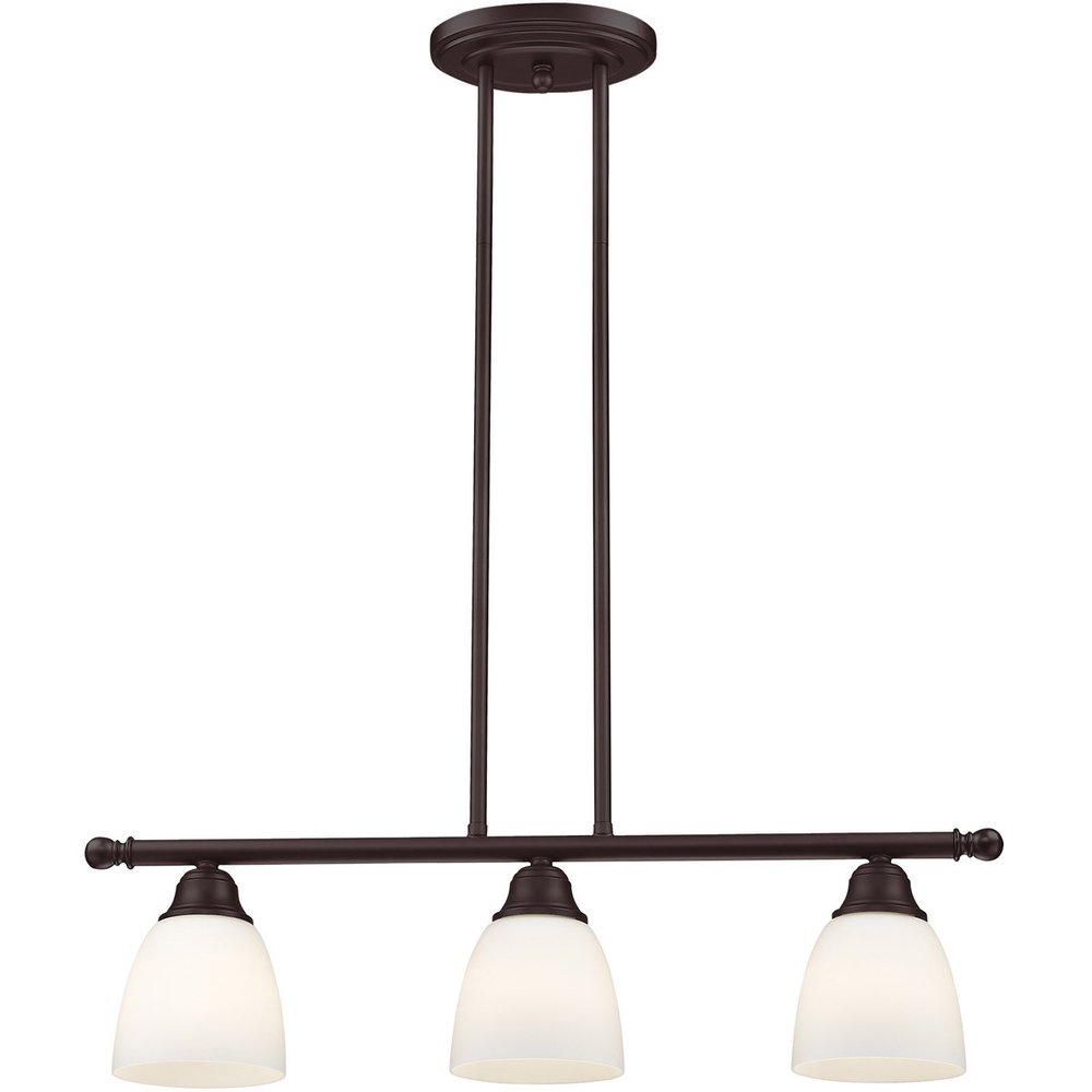 Bronze Three Light Metal Dimmable Chandelier With Shades HomeRoots