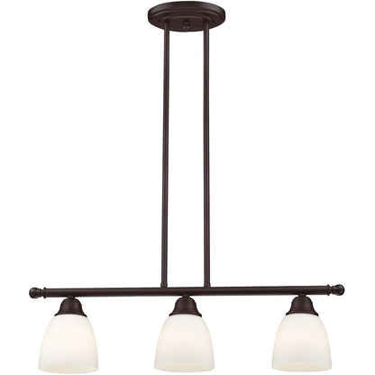 Bronze Three Light Metal Dimmable Chandelier With Shades HomeRoots