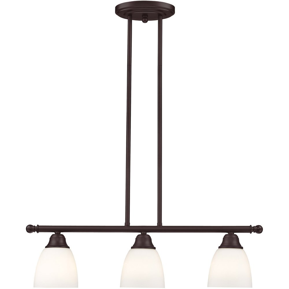 Bronze Three Light Metal Dimmable Chandelier With Shades HomeRoots