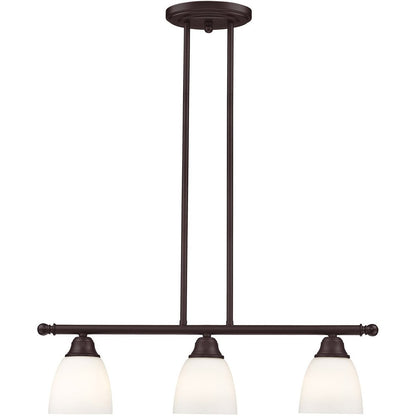 Bronze Three Light Metal Dimmable Chandelier With Shades HomeRoots