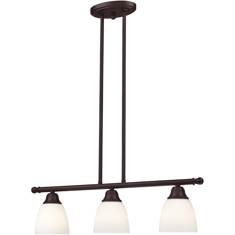 Bronze Three Light Metal Dimmable Chandelier With Shades HomeRoots