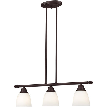Bronze Three Light Metal Dimmable Chandelier With Shades HomeRoots