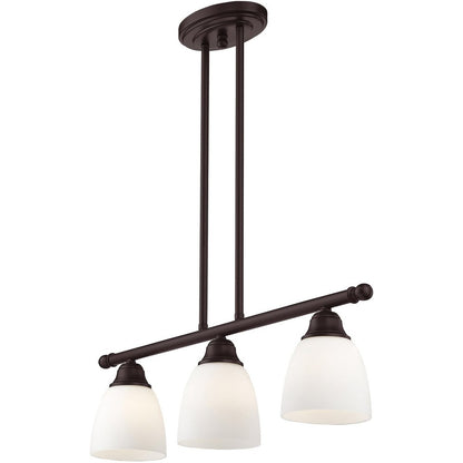 Bronze Three Light Metal Dimmable Chandelier With Shades HomeRoots