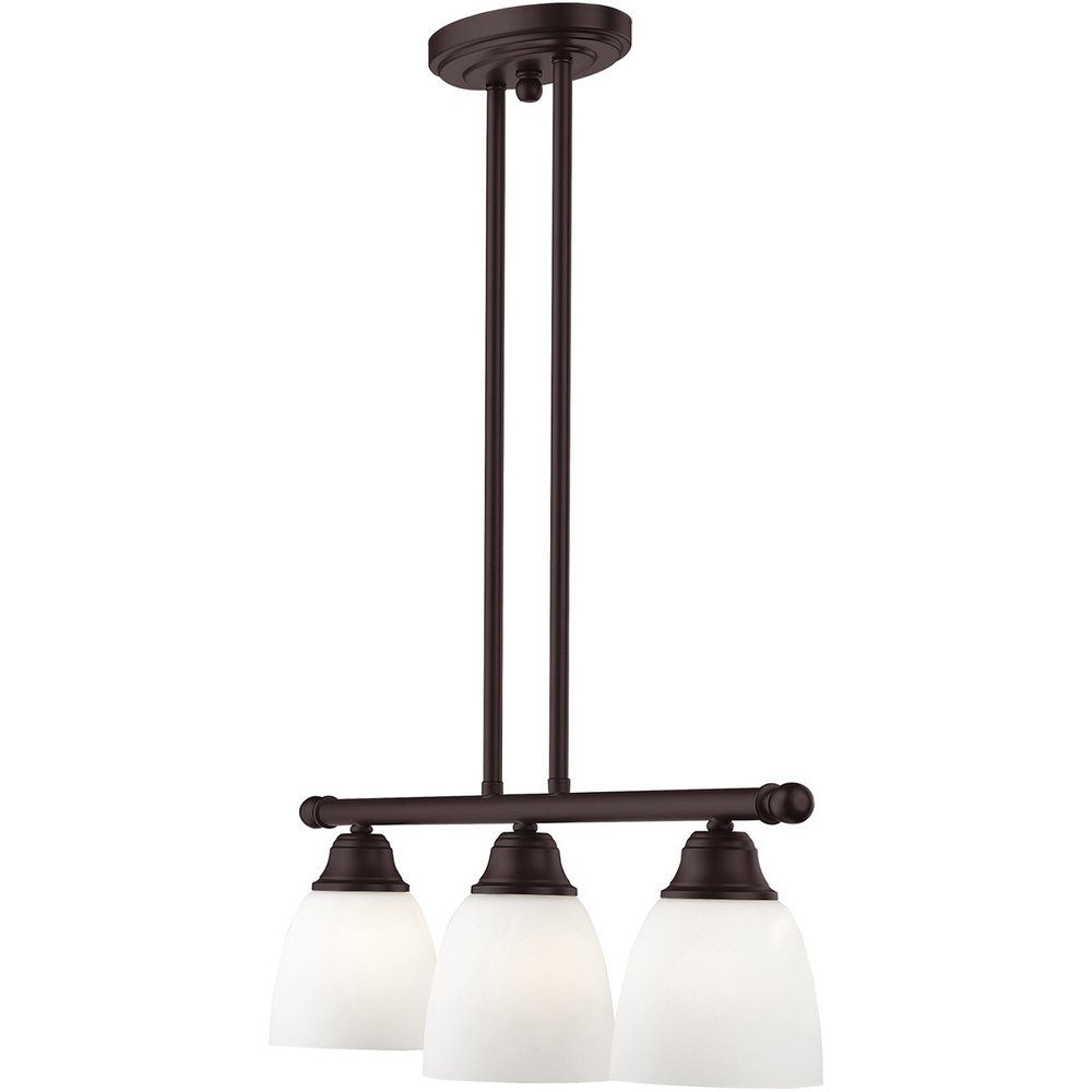 Bronze Three Light Metal Dimmable Chandelier With Shades HomeRoots