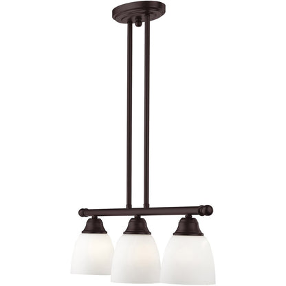 Bronze Three Light Metal Dimmable Chandelier With Shades HomeRoots