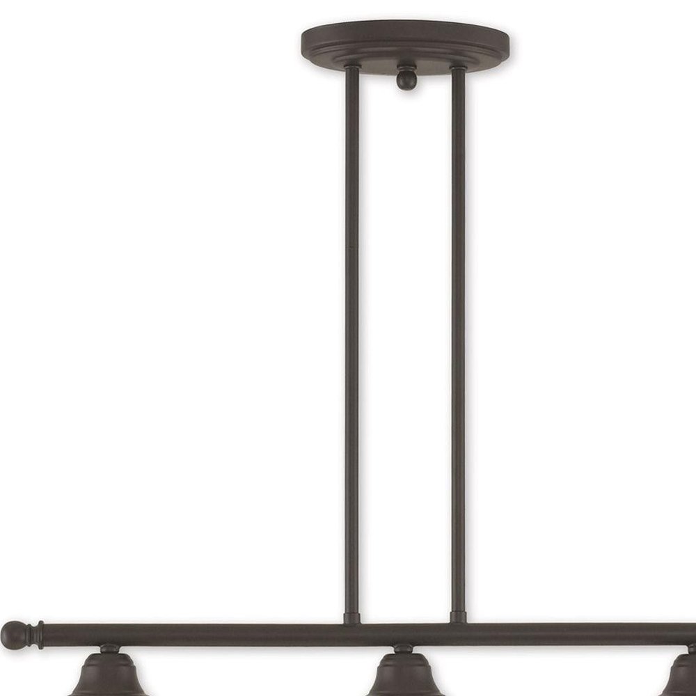 Bronze Three Light Metal Dimmable Chandelier With Shades HomeRoots