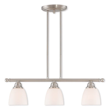 Nickel Three Light Metal Dimmable Chandelier With Shades HomeRoots