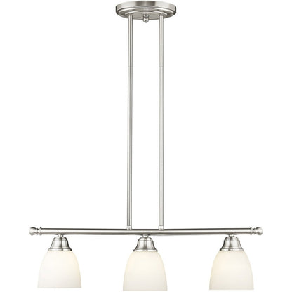 Nickel Three Light Metal Dimmable Chandelier With Shades HomeRoots