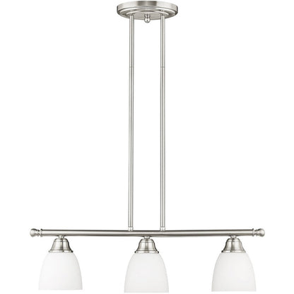 Nickel Three Light Metal Dimmable Chandelier With Shades HomeRoots