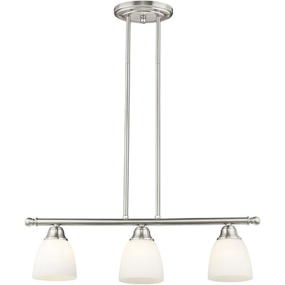 Nickel Three Light Metal Dimmable Chandelier With Shades HomeRoots