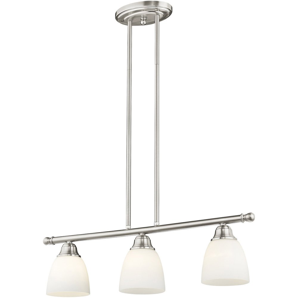Nickel Three Light Metal Dimmable Chandelier With Shades HomeRoots