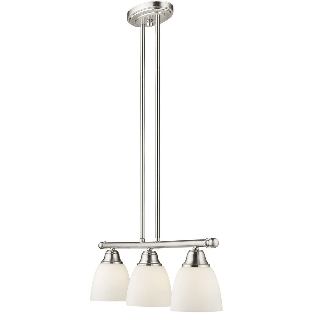 Nickel Three Light Metal Dimmable Chandelier With Shades HomeRoots