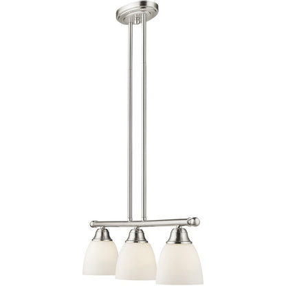 Nickel Three Light Metal Dimmable Chandelier With Shades HomeRoots