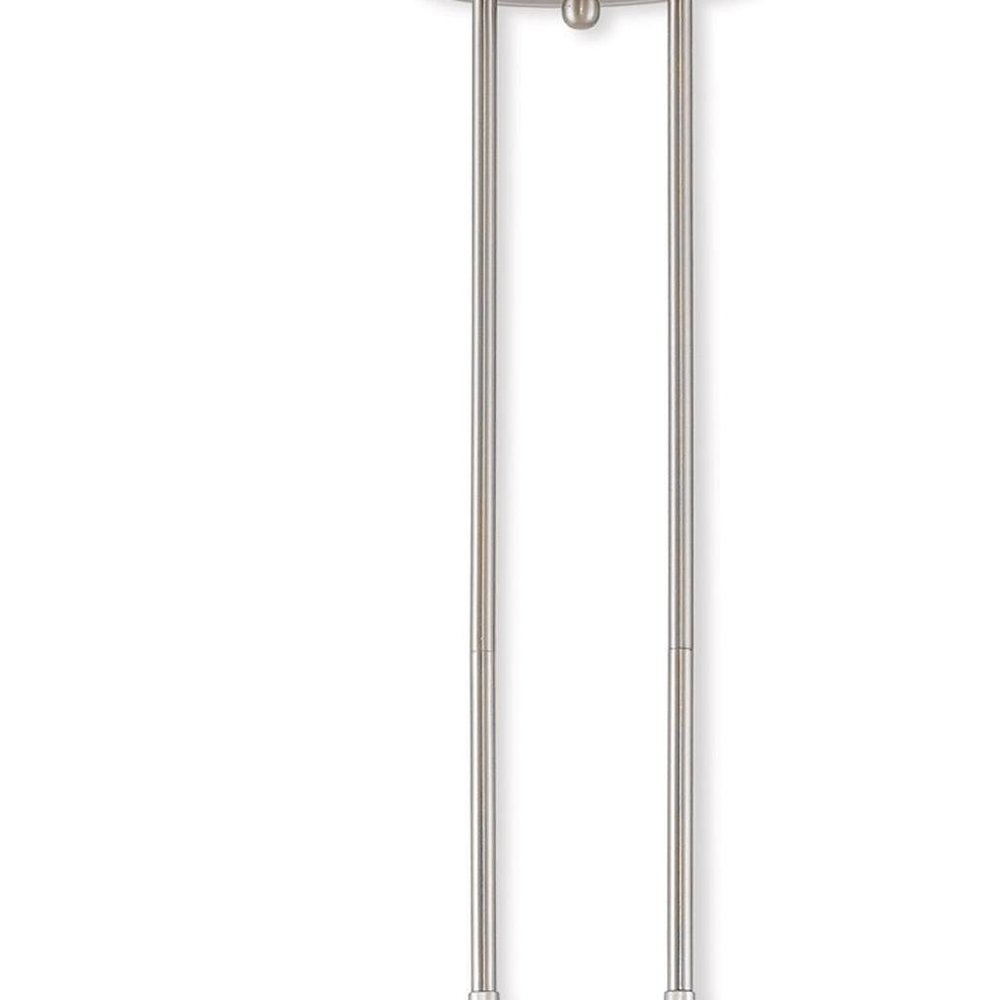 Nickel Three Light Metal Dimmable Chandelier With Shades HomeRoots