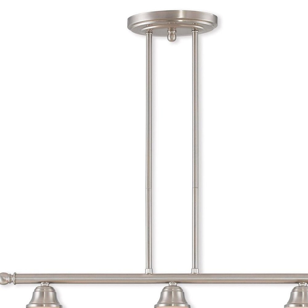 Nickel Three Light Metal Dimmable Chandelier With Shades HomeRoots
