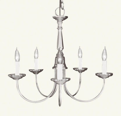 Nickel Five Light Metal Dimmable Chandelier With Shades HomeRoots