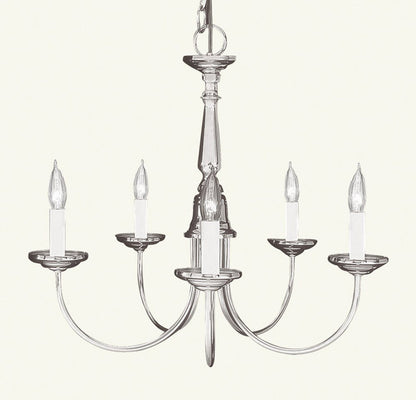 Nickel Five Light Metal Dimmable Chandelier With Shades HomeRoots