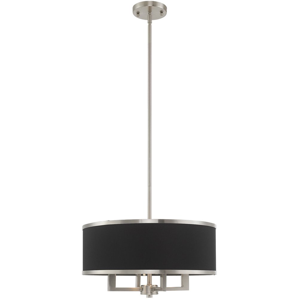 Nickel Four Light Metal Dimmable Chandelier With Shades HomeRoots
