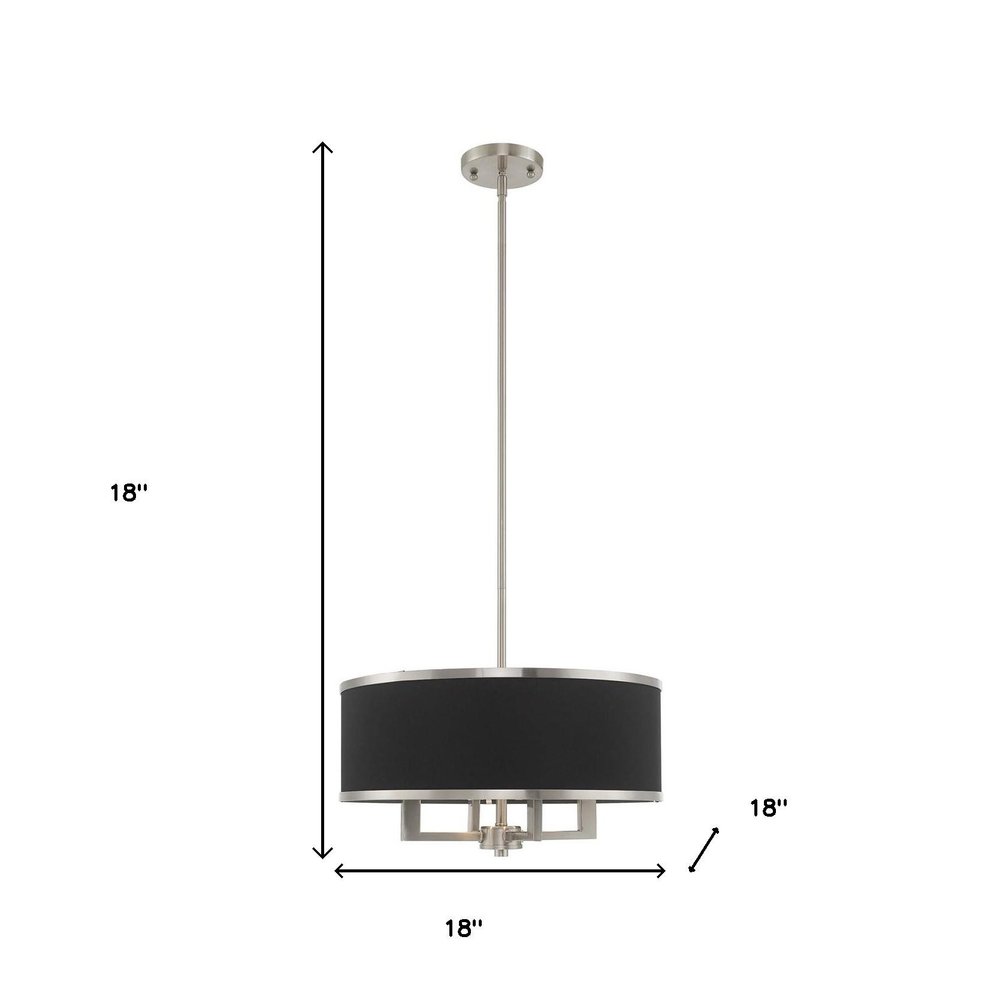 Nickel Four Light Metal Dimmable Chandelier With Shades HomeRoots