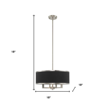 Nickel Four Light Metal Dimmable Chandelier With Shades HomeRoots