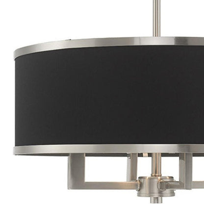 Nickel Four Light Metal Dimmable Chandelier With Shades HomeRoots