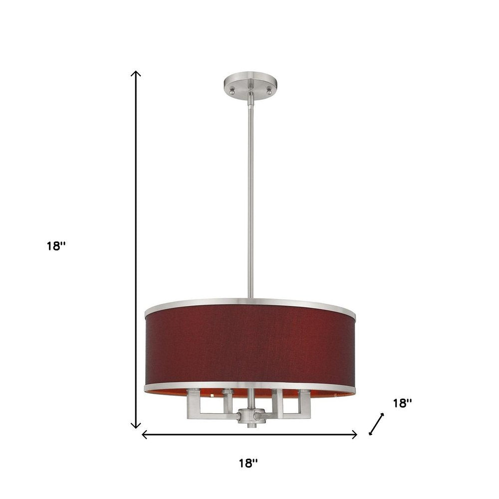 Nickel Four Light Metal Dimmable Chandelier With Shades HomeRoots