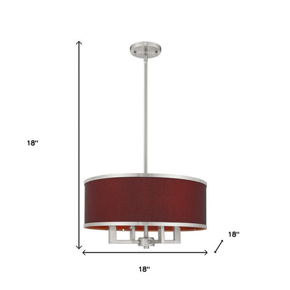 Nickel Four Light Metal Dimmable Chandelier With Shades HomeRoots