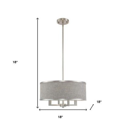 Nickel Four Light Metal Dimmable Chandelier With Shades HomeRoots