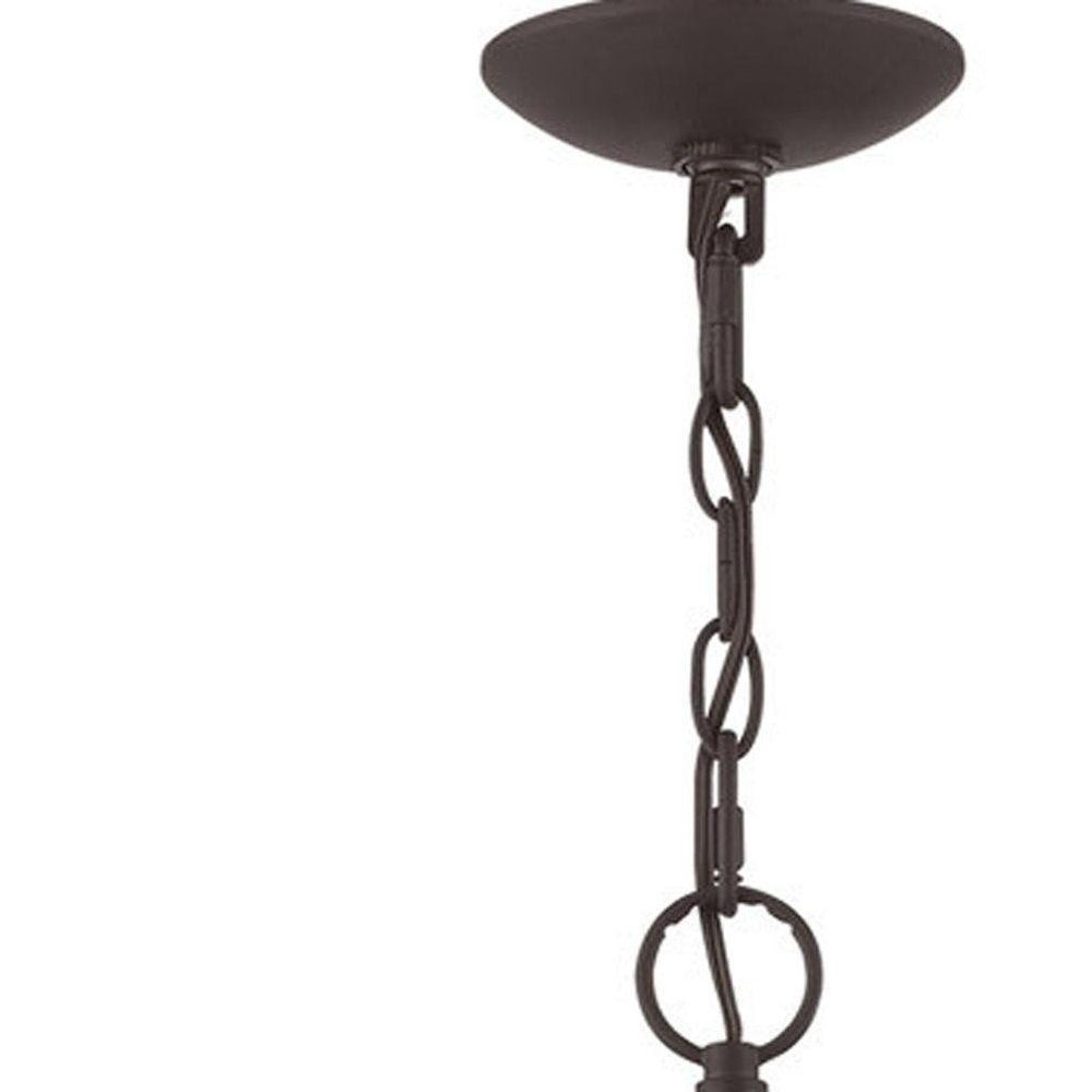 Bronze Four Light Metal Dimmable Chandelier With Shades HomeRoots
