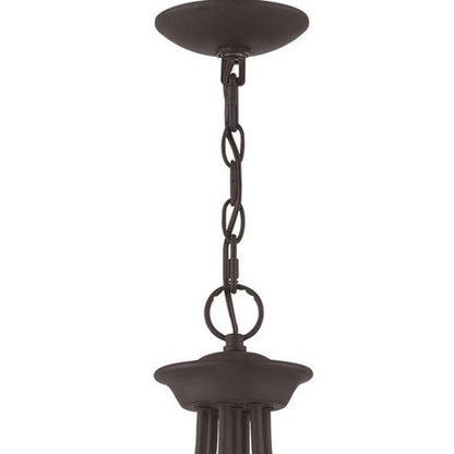 Bronze Four Light Metal Dimmable Chandelier With Shades HomeRoots