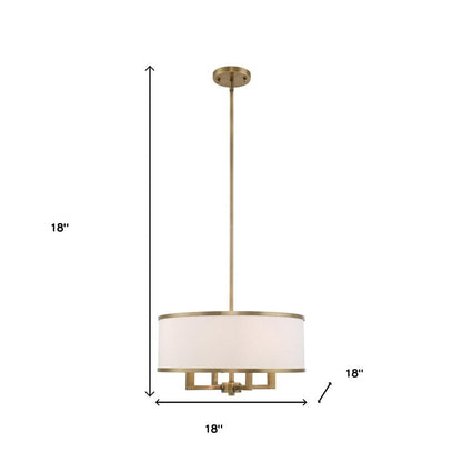 Antiqued Brass Four Light Metal Dimmable Chandelier With Shades HomeRoots