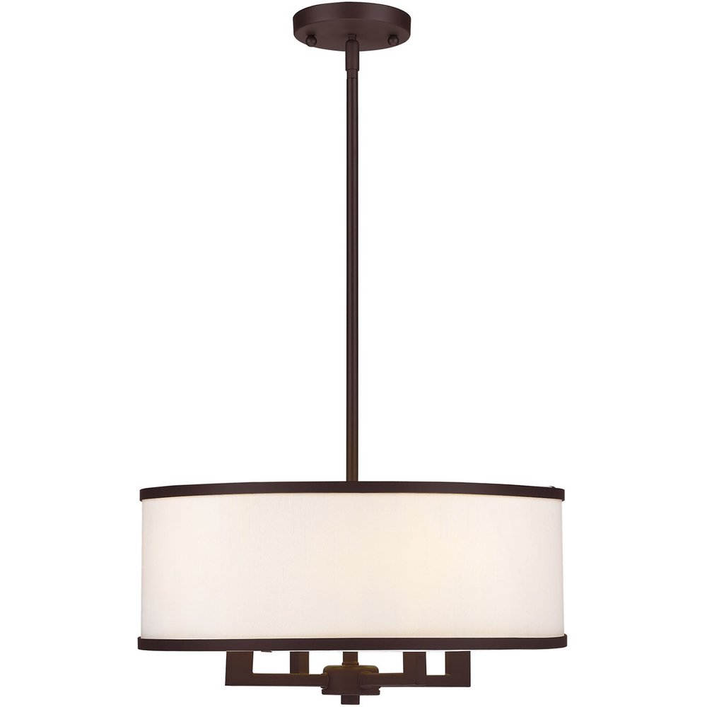 Bronze Four Light Metal Dimmable Chandelier With Shades HomeRoots