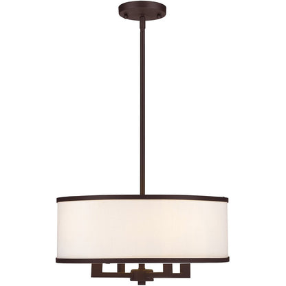 Bronze Four Light Metal Dimmable Chandelier With Shades HomeRoots