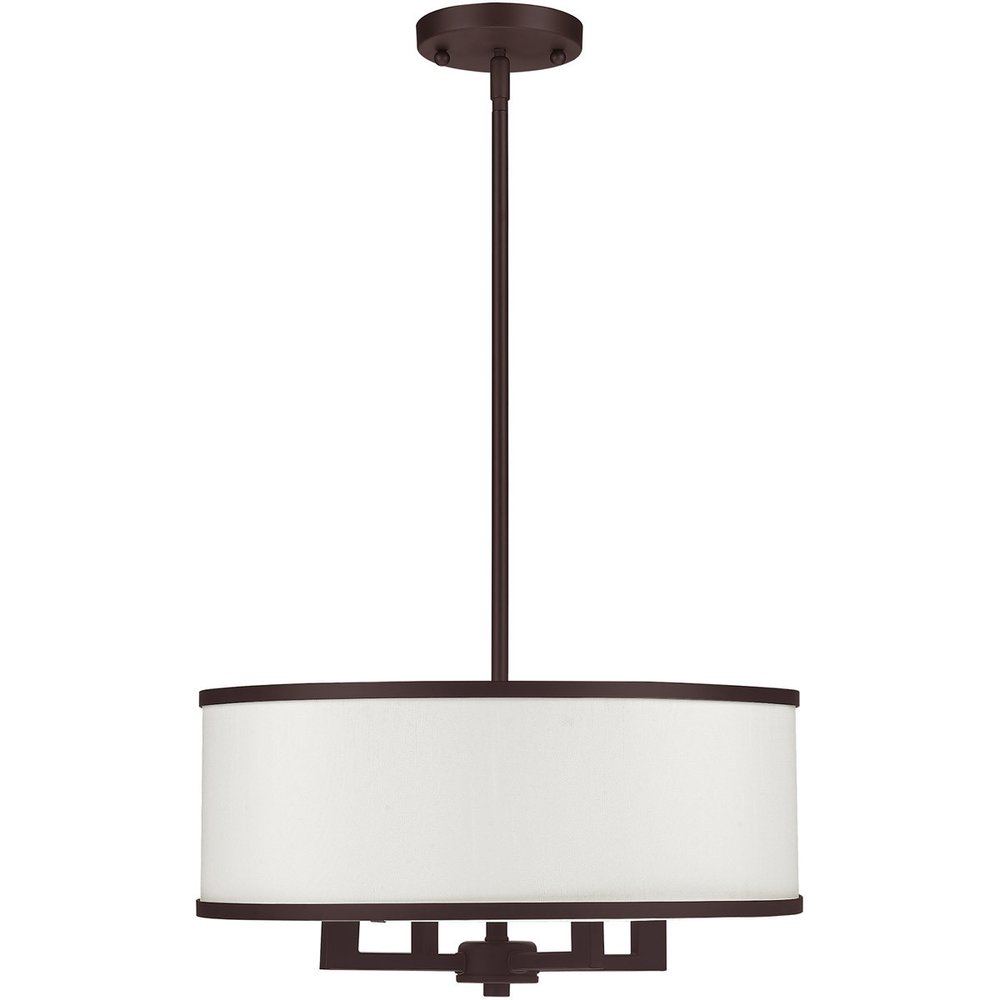 Bronze Four Light Metal Dimmable Chandelier With Shades HomeRoots