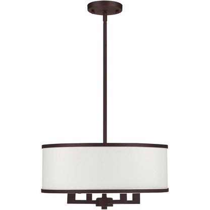 Bronze Four Light Metal Dimmable Chandelier With Shades HomeRoots