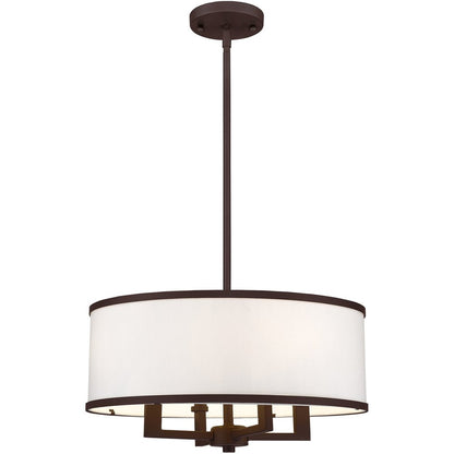 Bronze Four Light Metal Dimmable Chandelier With Shades HomeRoots