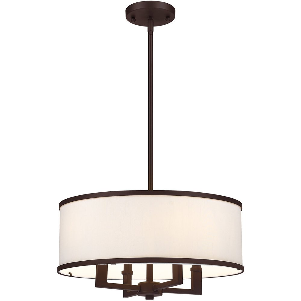 Bronze Four Light Metal Dimmable Chandelier With Shades HomeRoots
