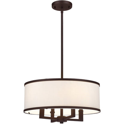 Bronze Four Light Metal Dimmable Chandelier With Shades HomeRoots