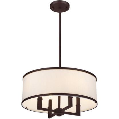 Bronze Four Light Metal Dimmable Chandelier With Shades HomeRoots