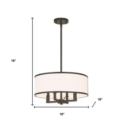 Bronze Four Light Metal Dimmable Chandelier With Shades HomeRoots