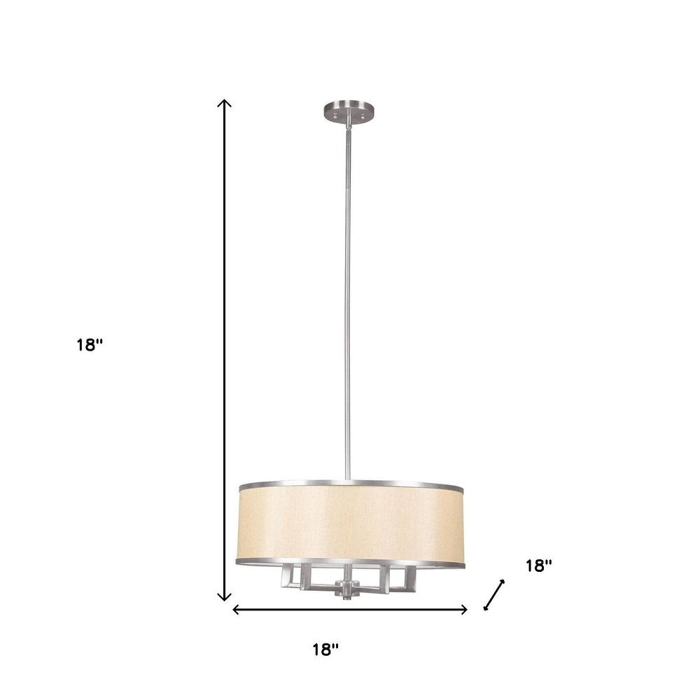 Nickel Four Light Metal Dimmable Chandelier With Shades HomeRoots