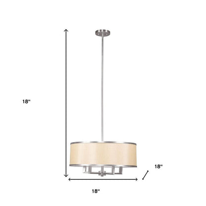 Nickel Four Light Metal Dimmable Chandelier With Shades HomeRoots