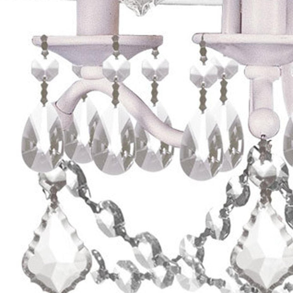 White Three Light Metal Dimmable Chandelier With Shades HomeRoots