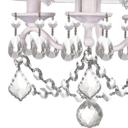 White Three Light Metal Dimmable Chandelier With Shades HomeRoots