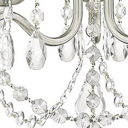 Nickel Three Light Metal Dimmable Chandelier With Shades HomeRoots