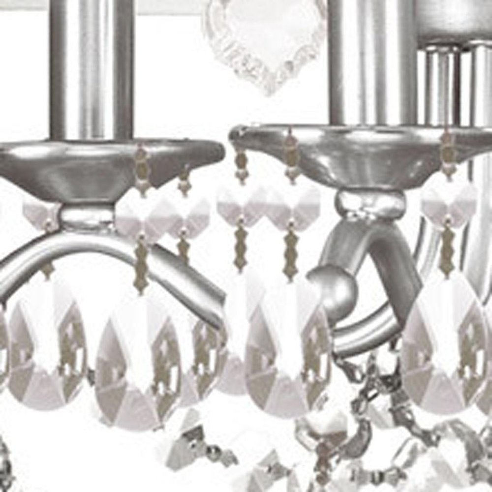 Nickel Four Light Metal Dimmable Chandelier With Shades HomeRoots