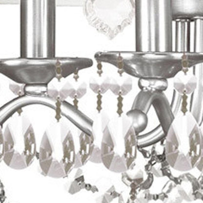 Nickel Four Light Metal Dimmable Chandelier With Shades HomeRoots