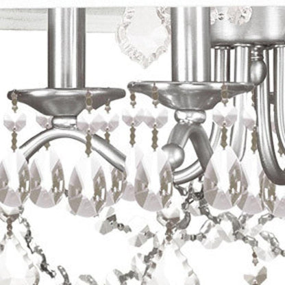Nickel Four Light Metal Dimmable Chandelier With Shades HomeRoots